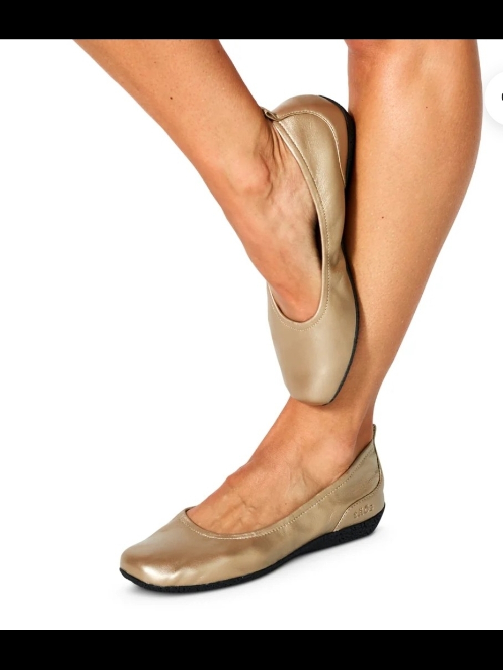Taos Footwear Women's Metallic Taupe Ballet Flats